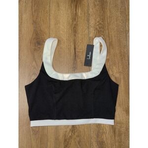 Lulus Black & White Cropped Tank Top Sleeveless Square‎ Neck